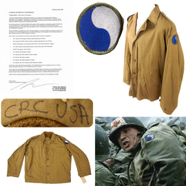 Original Saving Private Ryan U.S. WWII 29th Infantry Division M41 Field Jacket Costume Piece with Copy of Notarized Letter of Authenticity