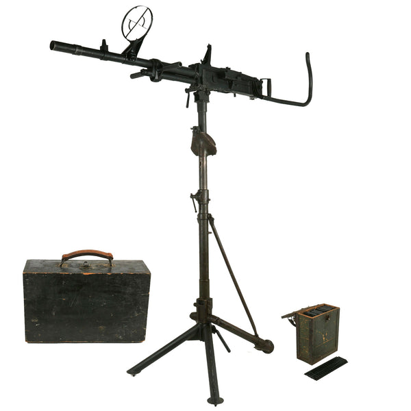 Original Italian WWII Breda Model 37 Display Machine Gun with Tripod