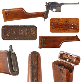 Original Imperial German WWI Austrian Contract Mauser C96 Broomhandle Detachable Wooden Stock - Unit-Marked to Austro-Hungarian Air Force Arsenal 998 - Dated 1916
