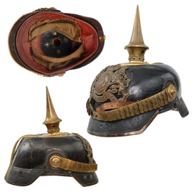 Original German WWI Bavarian M1886/1914 Infantry Officer Pickelhaube Spiked Helmet