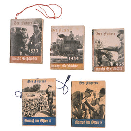 Original German WWII Lot of Five Miniature "Der Führer" Propaganda Photo Books