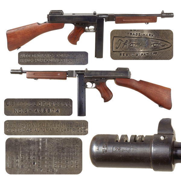 Original U.S. WWII Thompson M1928A1 Display Submachine Gun Serial