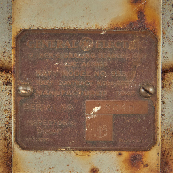 Original U.S. WWII 1945 Dated Navy 12 Inch Signaling Search Light