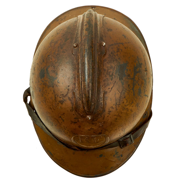 Original Rare French WWI Model 1915 Adrian Helmet with Zouave