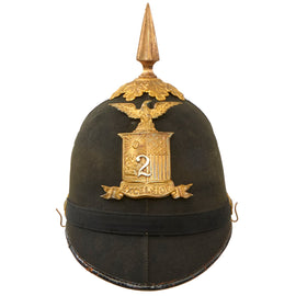 Original U.S. Model 1881 2nd New York State Militia Enlisted Dress Spiked Pith Helmet by Ridabock & Co.
