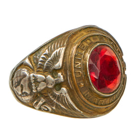 Original U.S. WWI Era United States Marine Corps Officer’s “Class Ring” Marked ‘Sterling’ - Size 11 (US) / Size W (UK)