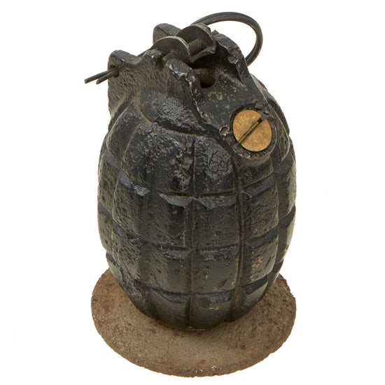 Original British WWI Inert Mills Bomb No. 23 MKII With Cup Discharger Plate - Dated 1916 Original Items