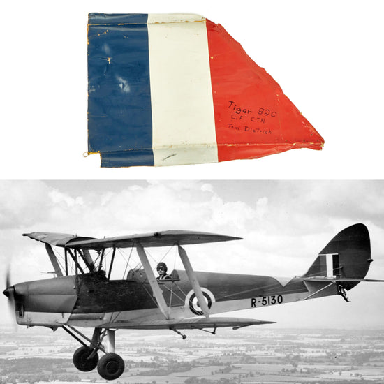 Original British WWII de Havilland DH.82 Tiger Moth Vertical Stabilizer Fin Aircraft Skin - 30” x 21” Original Items