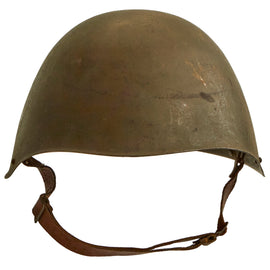 Original WWII Greek Armed Forces M1934/39 Helmet in Correct Wartime Configuration - ΕΛΛΗΝΙΚΟΣ ΣΤΡΑΤΟΣ - Size 57