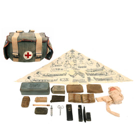 Original British WWII Pattern 1937 Medic / Surgeon Large Medical Bag Filled With Dressings and Instruments