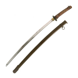 Original WWII Japanese Army Type 95 NCO Aluminum Handle Katana Sword with Excellent Blade - Matched Serial 151771