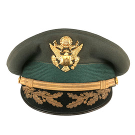 Original U.S. Vietnam War Era General Wallace Magathan Attributed “Green Service” Uniform Peaked Visor Cap by Luxenberg, New York - Commander US Army Security Assistance Command (March 1972 – July 1973)