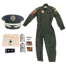 Original U.S. Air Force CWU-27/P Flying Suit, Peaked Visor, Ascot, Mini Medals and Insignia Lot For Major General Stanton Musser