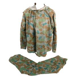 Original Cold War East German Unissued M58 Flachentarn Blumentarn Camouflage Uniform - Smock, and Trousers (Dated 1963)
