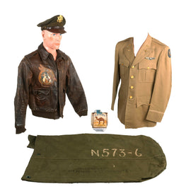 Original U.S. WWII Cottontails Patched A-2 Flying Jacket Grouping - Navigator Lieutenant Russell L. Schafer - 15th Air Force, 450th Bomb Group