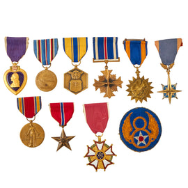 Original U.S. Named Engraved Purple Heart Medal Grouping For 1st Lt. Richard Gibney, 752nd Squadron, 458th Bomb Group, 8th AF - 3 War Veteran