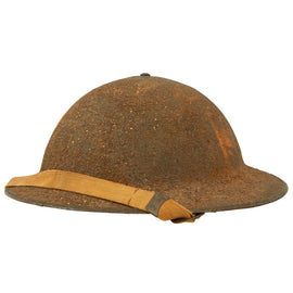 Original U.S. WWII Complete M1917A1 Kelly Helmet with Textured Paint - Made From WWI “Doughboy” Helmet