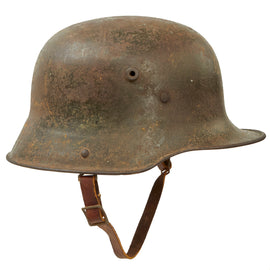 Original Imperial German WWI Rare Large Size M16 Stahlhelm Helmet Shell With Liner and Chinstrap - Marked 68
