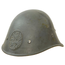 Original Netherlands WWII Dutch M34 Steel Helmet With Badge and Original Paint - Complete