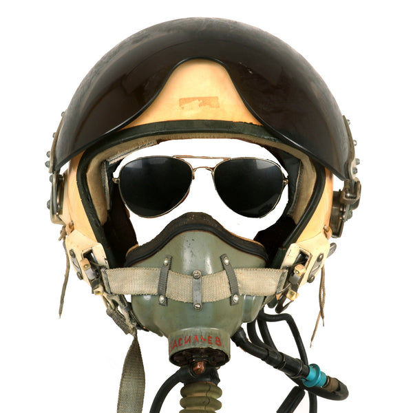 Original Soviet Cold War MiG-29 Fighter Jet Flying Helmet with Tint Visor  Oxygen Mask