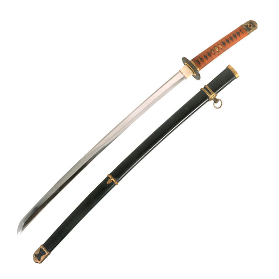 Original WWII Japanese Navy Officer P1937 Kai-Gunto Katana Sword with Scabbard - Matched Number 4 1 Original Items
