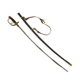 Original U.S. Named M-1872 Light Cavalry Officer’s Saber by J.H. McKenney with Scabbard and Leather Hanger