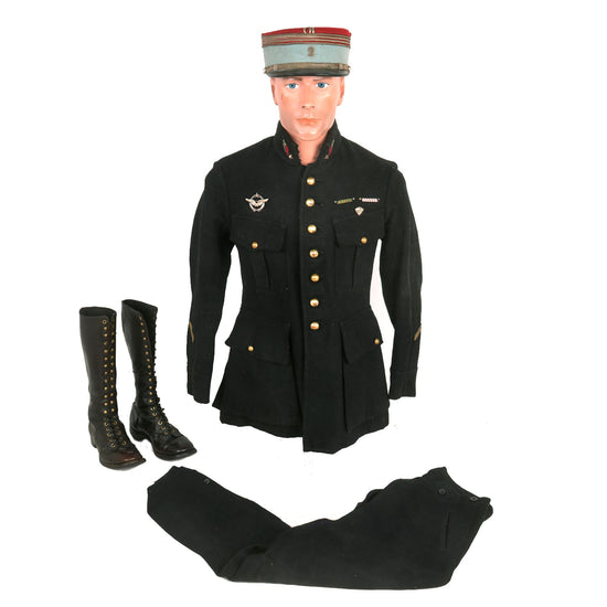 Original France WWI Pilot Armée de l'Air French Air Service Officer’s Uniform Set With Tunic, Trousers, Kepi and Original Insignia Original Items