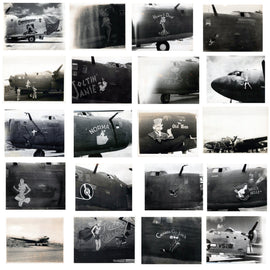 Original U.S. WWII B-17 B-24 Bomber Aircraft Nose Art Photograph Collection 4”x5” - 20 Photos