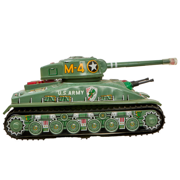 昭和レトロ TAIYO(タイヨー社) M-4 U.S. ARMY シャーマン戦車 Original U.S. Vietnam War Era 1960s Tin Mechanical Battery