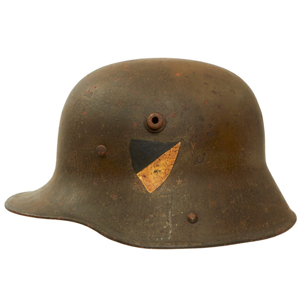 Original German WWI Post-War Freikorps-Painted Named M1916 Stahlhelm H – International Military Antiques