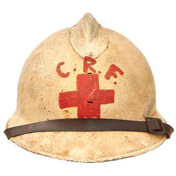Original French WWII M1926 Helmet Painted White for French Red