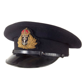 Original Canadian WWII Royal Canadian Navy Officer’s Visor Cap by Hamilton Uniform Cap Company - Size 6 ⅝