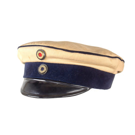 Original Imperial German WWI Kürassier-Regt. Kaiser Nikolas I. von Rußland (Brandenburgisches) Nr.6 (Brandenburg) III Armee Korps Visor Cap with Velvet Band & Perforated Sweatband - Rare - Size 7⅛