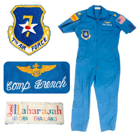 Original U.S. Vietnam War 7th Air Force-Assigned Navy Pilot’s Thai-Made “Sawadee” Party Flight Suit by Maharajah of Udorn, Thailand