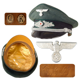 Original German WWII Forestry Service Officers Schirmmütze Visor Crush Cap with Initialed Sweatband