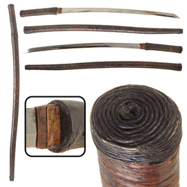 Original 18th Century Edo Period Japanese Handmade Ō-Wakizashi Short Sword in Shikomizue Sword Cane Mountings