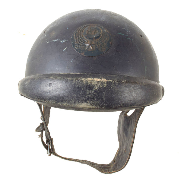 Original French WWII Model 1935 Tanker Armored Vehicle Helmet with Air – International Military Antiques