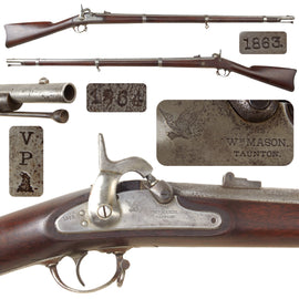 Original U.S. Civil War Springfield Model 1861 Contract Rifled Musket by William Mason - Dated 1863 / 1864