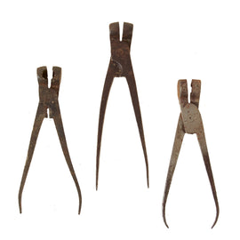 Original U.S. Pre-Civil War 1850s Lot of Three Small Caliber Bullet or Shot Molds