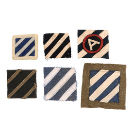 Original U.S. WWI & WWII 3rd Division “Rock of the Marne” Patch Lot with 3rd Army and Velvet Variations - Six Total