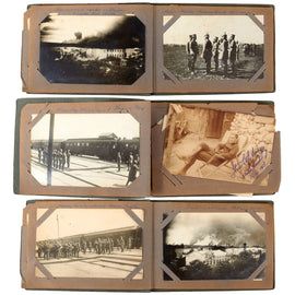Original Austro-Hungarian WWI Small Photo Album with Shots of Soldiers & Destroyed Cities - Dated 1914-1918 - 14 Photographs Total