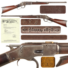 Original U.S. Winchester Model 1873 .32-20 Lever-Action Repeating Rifle with 24" Shortened Octagonal Barrel, Half-Length Magazine, and Factory Letter - Serial No. 126596A - Manufactured in 1883