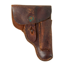 Original German WWII Czech CZ-27 Leather Holster by Jellinek & Sohn, Leder Fabrik