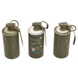 Original U.S. Desert Storm / GWOT Era Inert Lot of M83 Smoke Grenades With M201A1 Fuzes - Three Total
