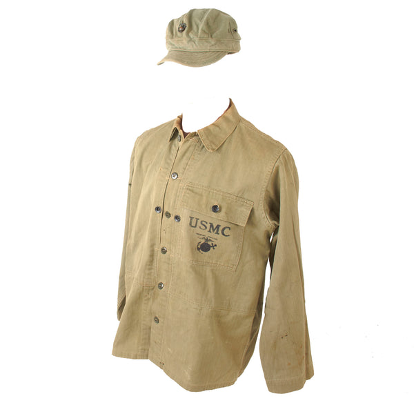 Original U.S. WWII USMC HBT Herringbone Twill P44 Combat Field