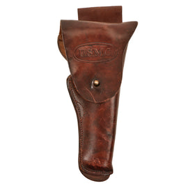 Original U.S. WWI Marine Corps Modified M1912 Dismounted Colt M1911 .45 Leather Holster with Custom Belt Loop