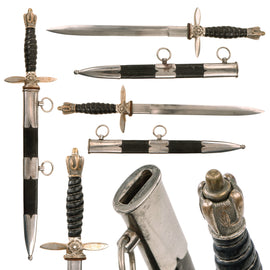 Original WWII Yugoslavian Royal Air Force 1937 Model Dagger & Scabbard