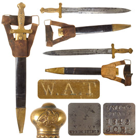 Original U.S. Mexican American War Ames Model 1832 Artillery Short Sword with Scabbard & Frog Section of Blackened White Buff Belt Rig - Dated 1841