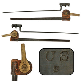 Original U.S. Springfield Trapdoor M1873 Rifle Socket Bayonet with U.S. Scabbard & M1887 Hanger