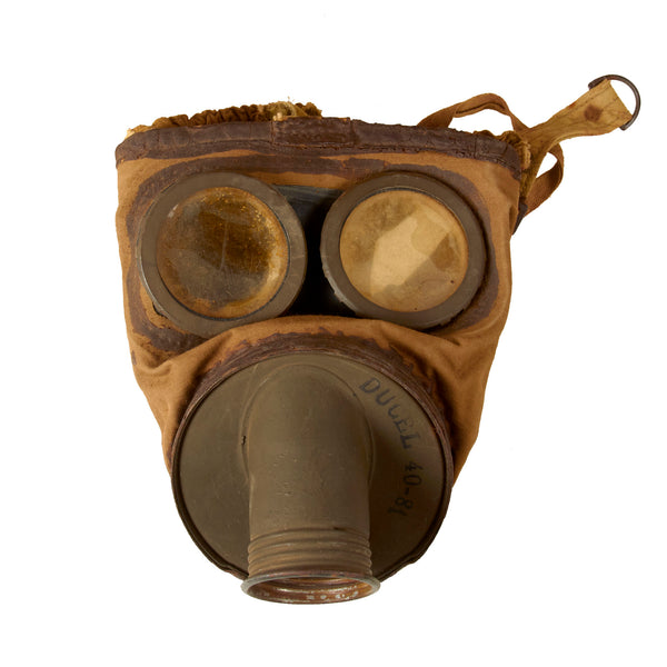 Original French WWII C38 Gas Mask with Filter and Carry Bag